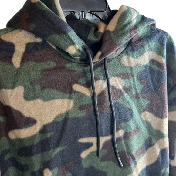 Lazer Lazer Men's Polar Fleece Pullover Hoodie Camo Green - Picture 3 of 5